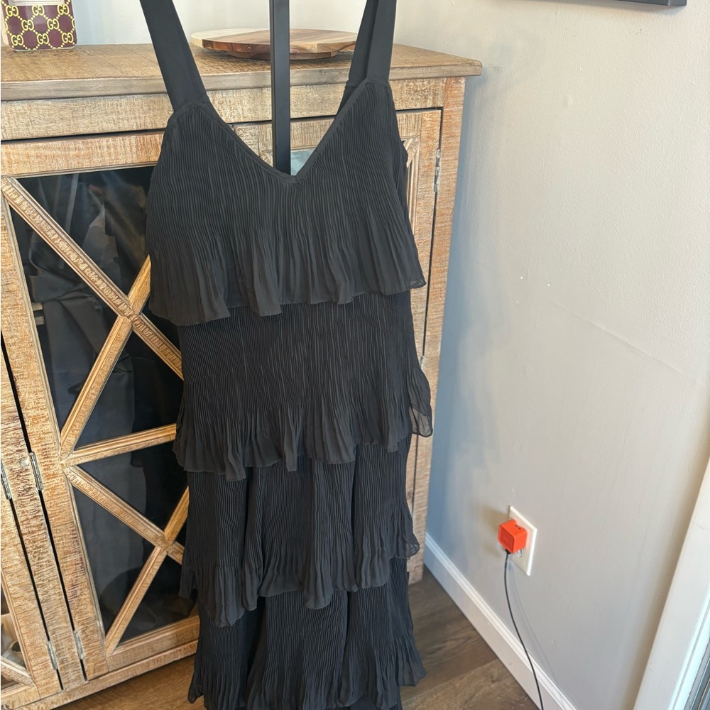 Lulus Elegant Nature Black Pleated Sleeveless Tiered Maxi Dress - Picture 7 of 11